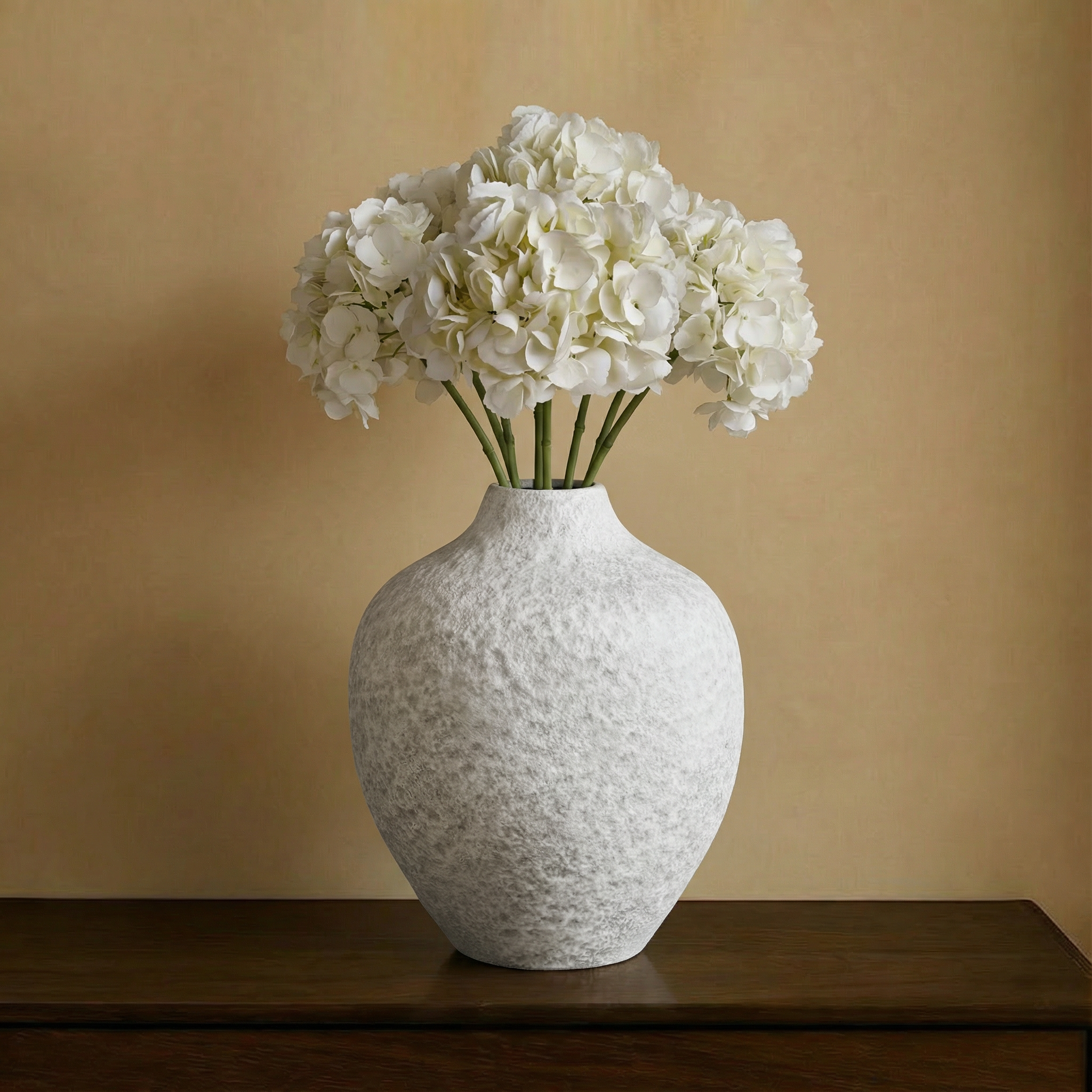 Sia Home Stone vase céramique blanc 36 cm aspect pierre