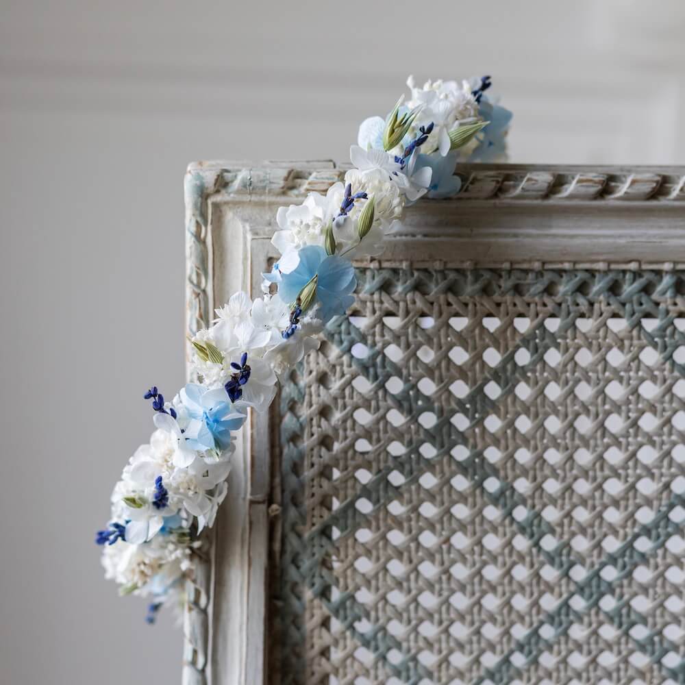 Flowrette Camille couronne fleurs mariage ruban ajustable
