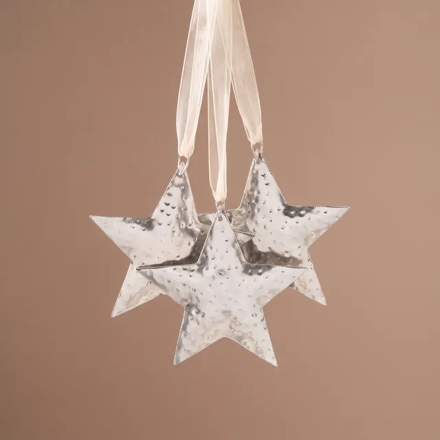 Sia Étoile Métal Suspension Noël Argenté 16 cm