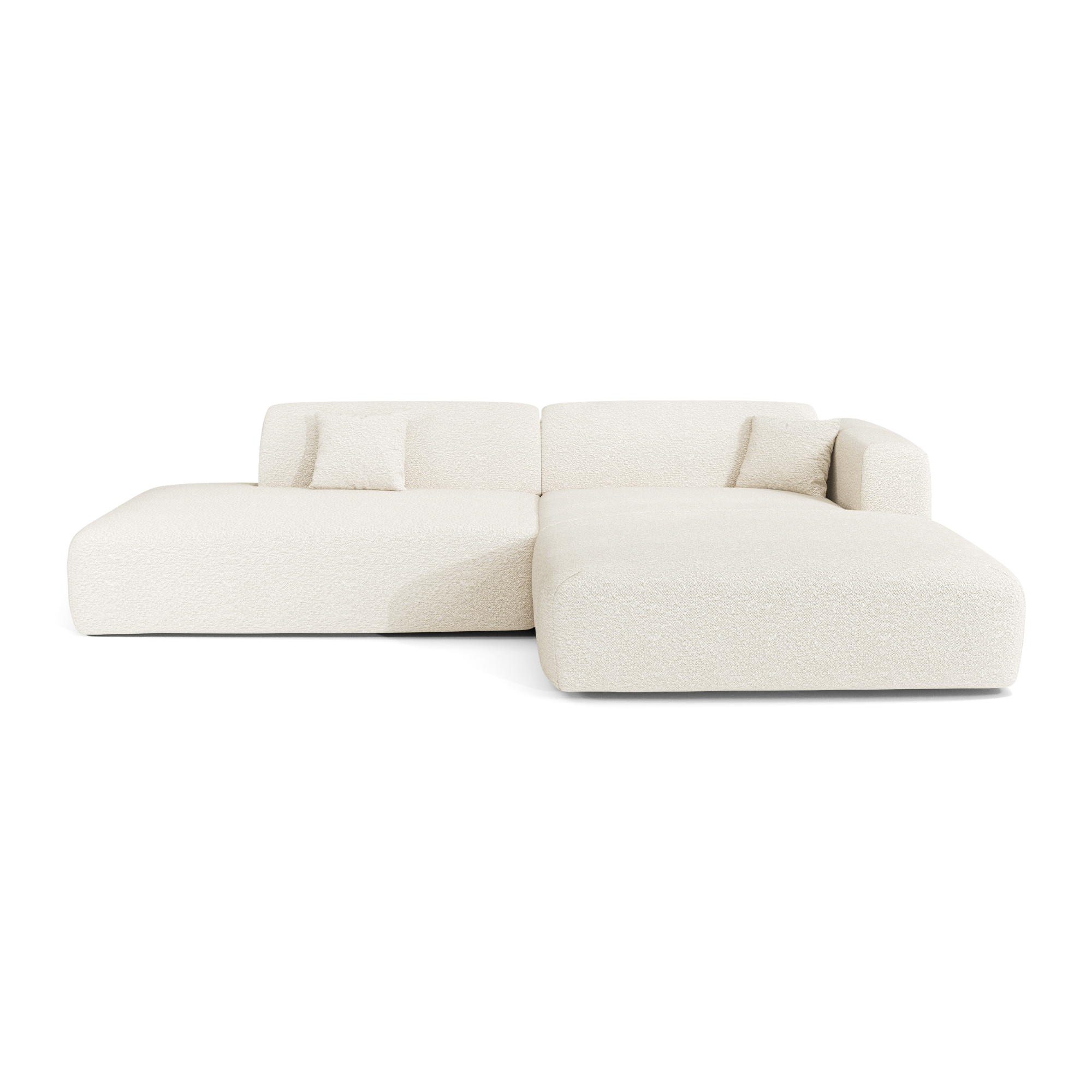 Sia MYRA canapé angle droit 5 places crème tissu