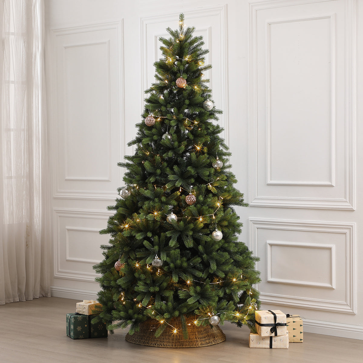 Sia Home cache-pied sapin marron 84 cm fibre