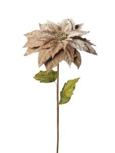 Feuillazur Rungis Tige de Poinsettia fleur bronze Noël