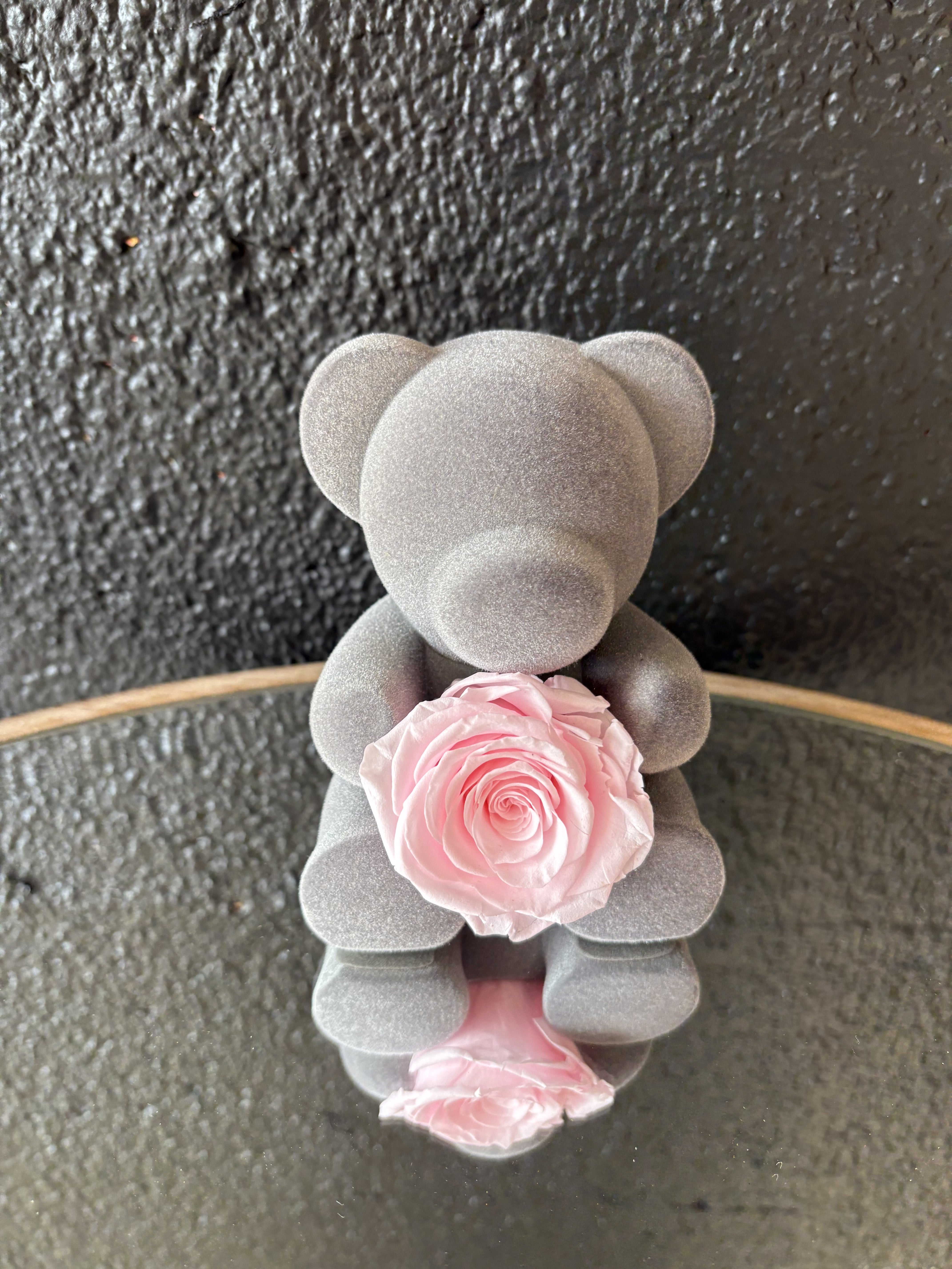Feuillazur Rungis Ours rose stabilisée 15cm Saint-Valentin