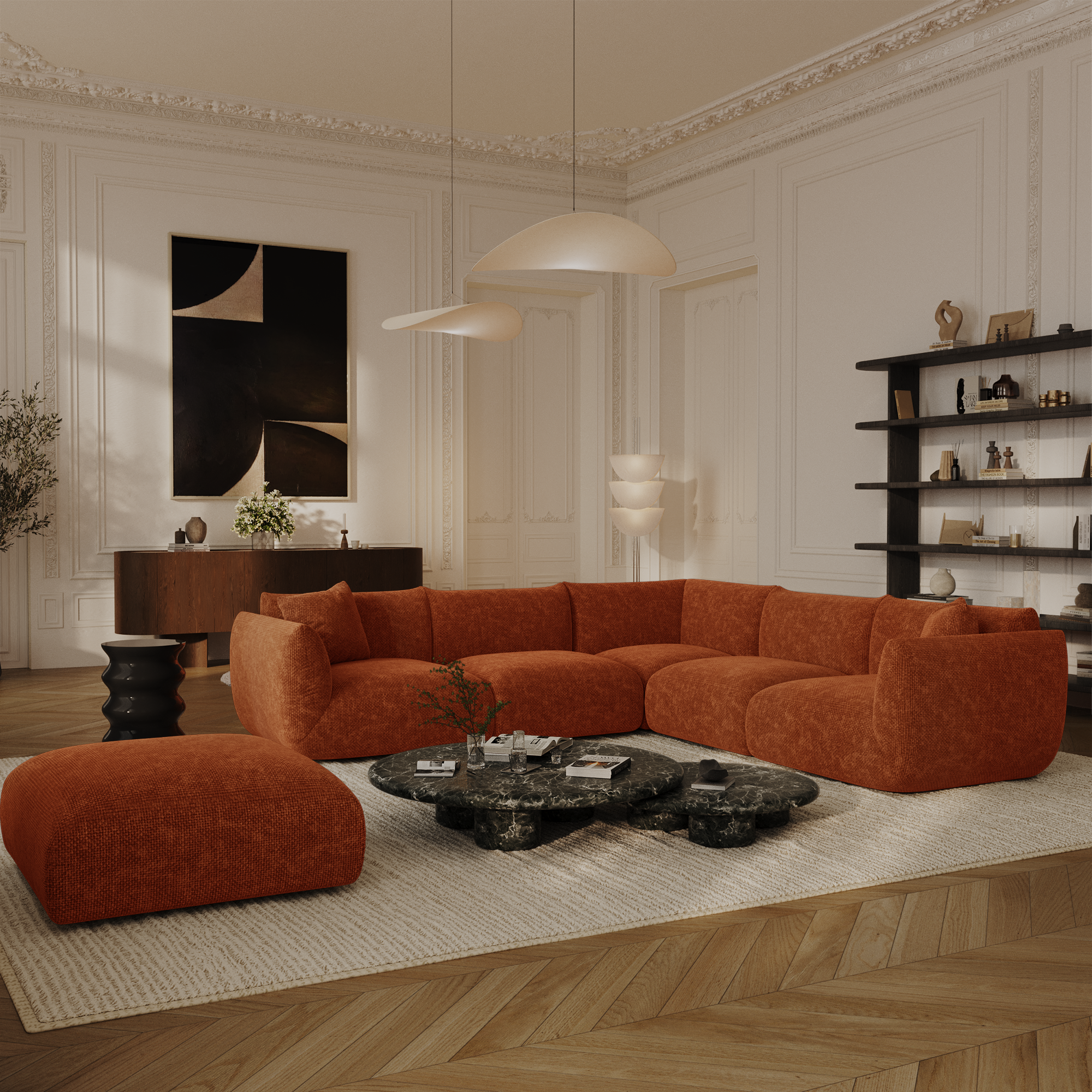 Sia Home Nooma pouf crème - assise modulaire salon