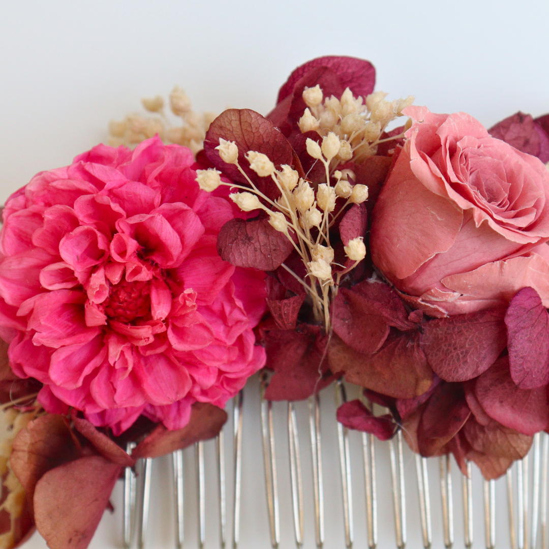 Ateliers Ouchamp Peignes Cité Duplan peigne fleurs rose 10 cm