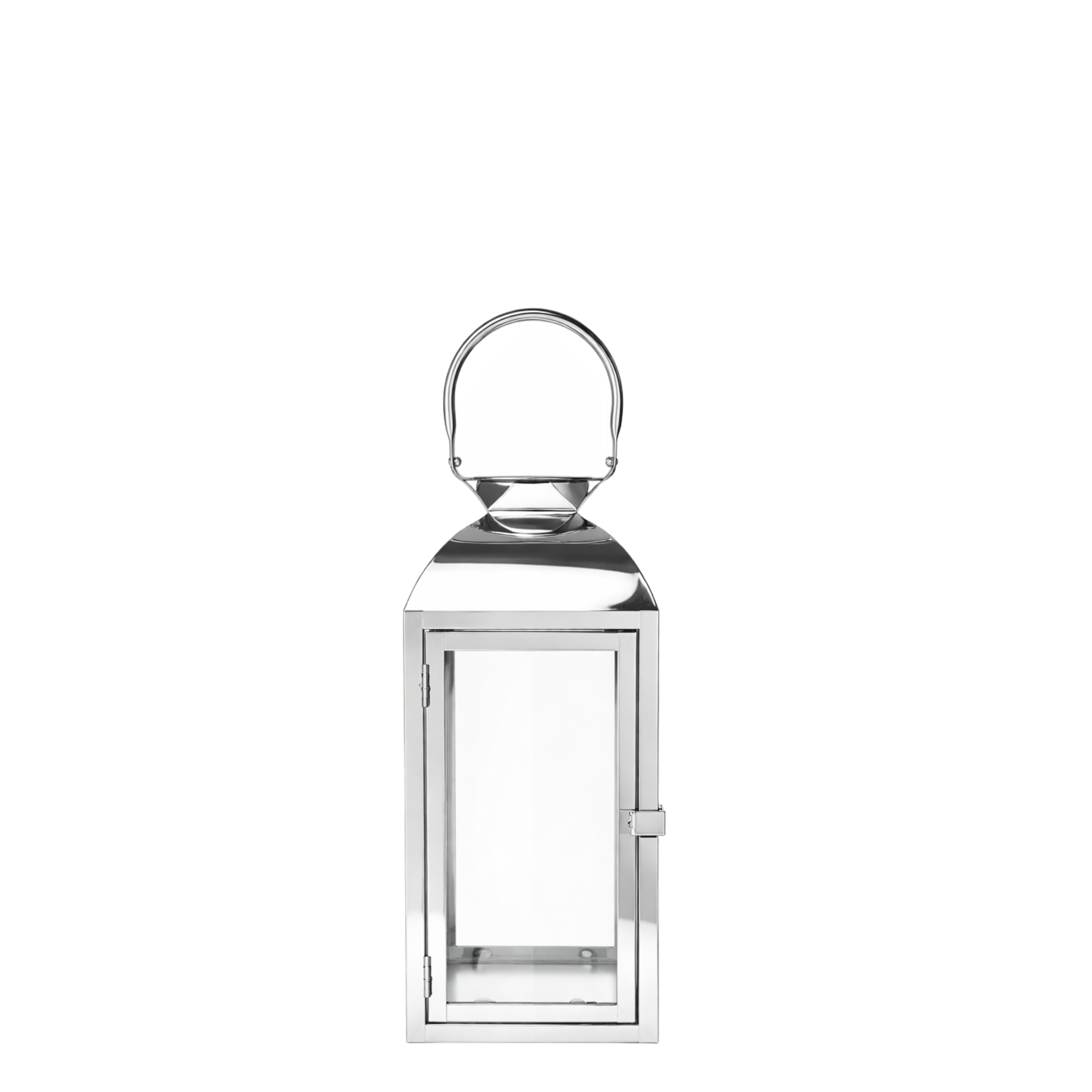 Sia Home Lanternes Ava 35 cm lanterne argenté acier et verre