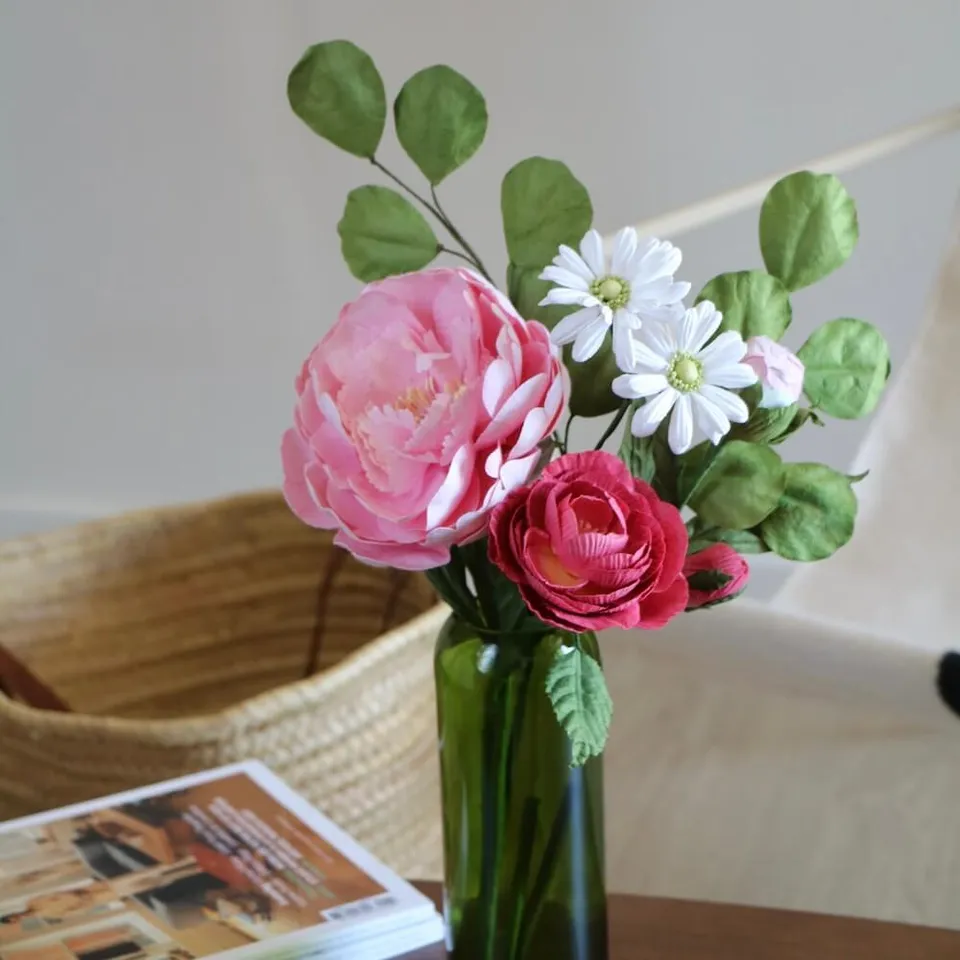 Flowrette Buonarroti bouquet fleurs en papier rose