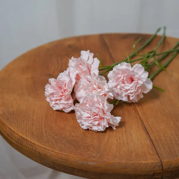 Flowrette œillet artificiel rose poudré tige Real Touch