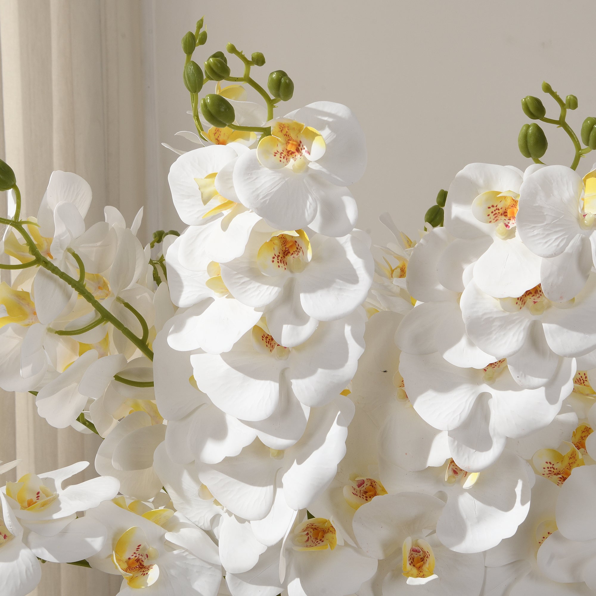 Sia Home Tiges de Fleurs Orchidée 90 cm tige blanc et jaune