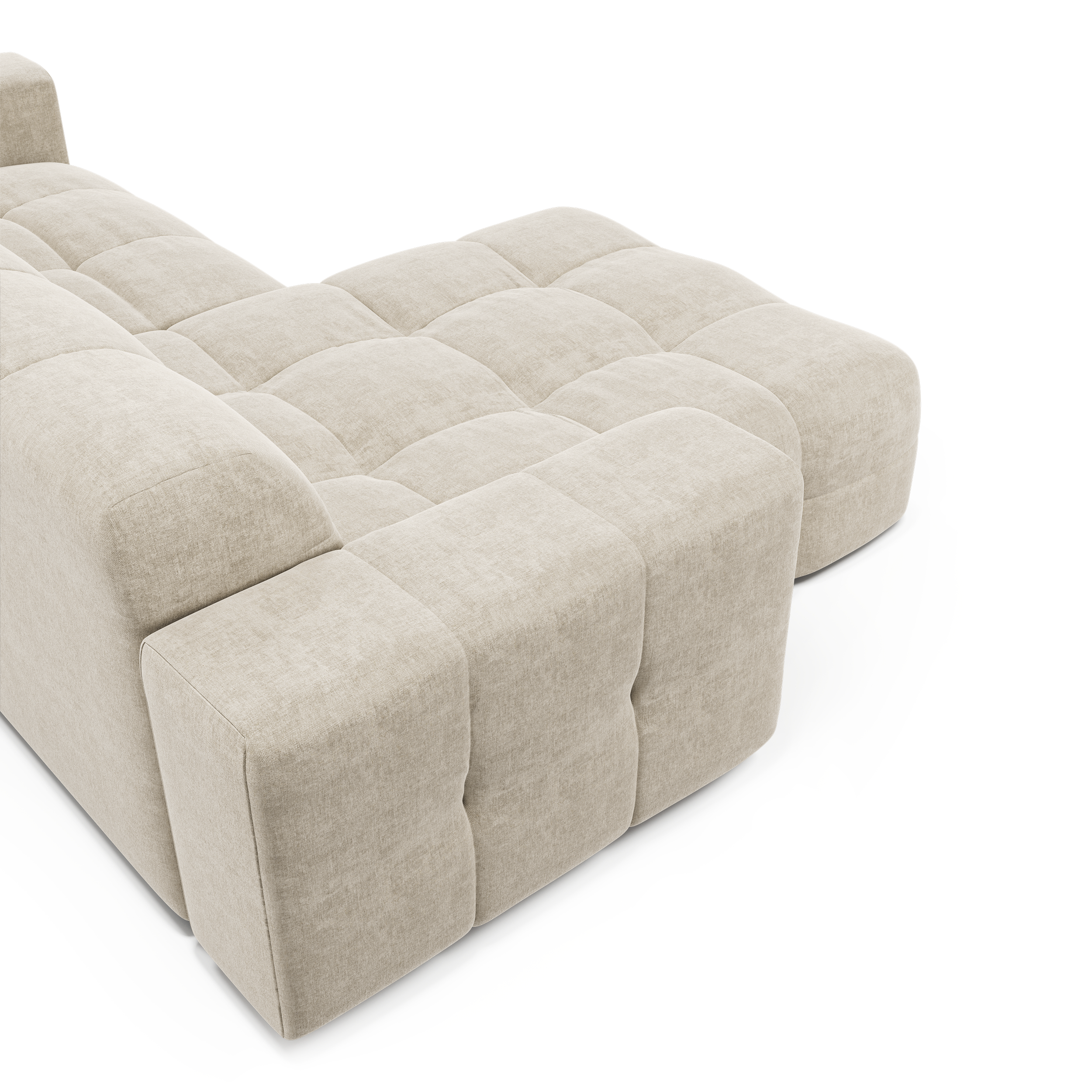 Sia Home Mael canapé angle gauche crème 5 places arrondi