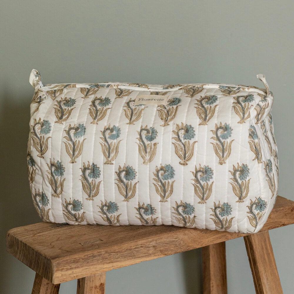 Flowrette Delhi trousse toilette coton block print taille M