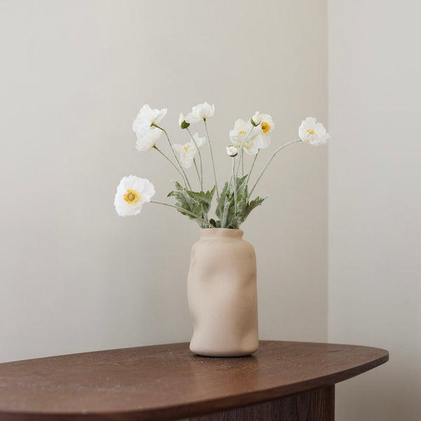 Flowrette White Poppy fleur artificielle blanc Real Touch