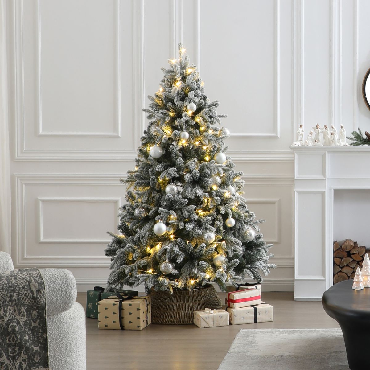 Sia Home Boules coffret 12 boules de Noël gris 6 cm