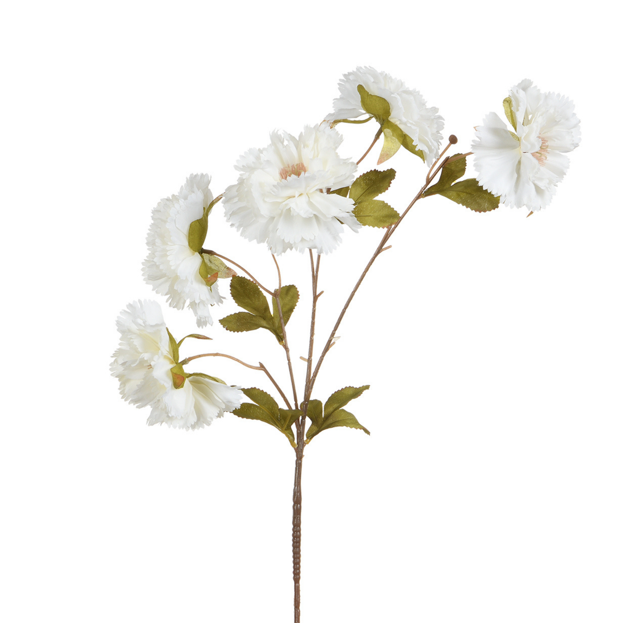 Sia Œillet tige artificielle crème 70 cm 3 fleurs