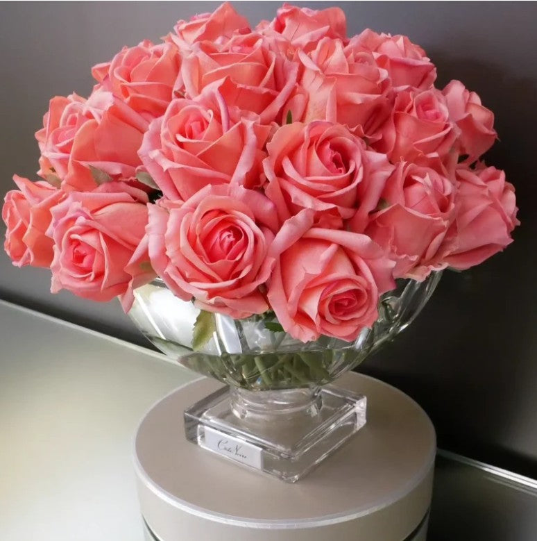 Côte Noire Centrepiece CPRB05 Fleurs Pêche Blanche Argent