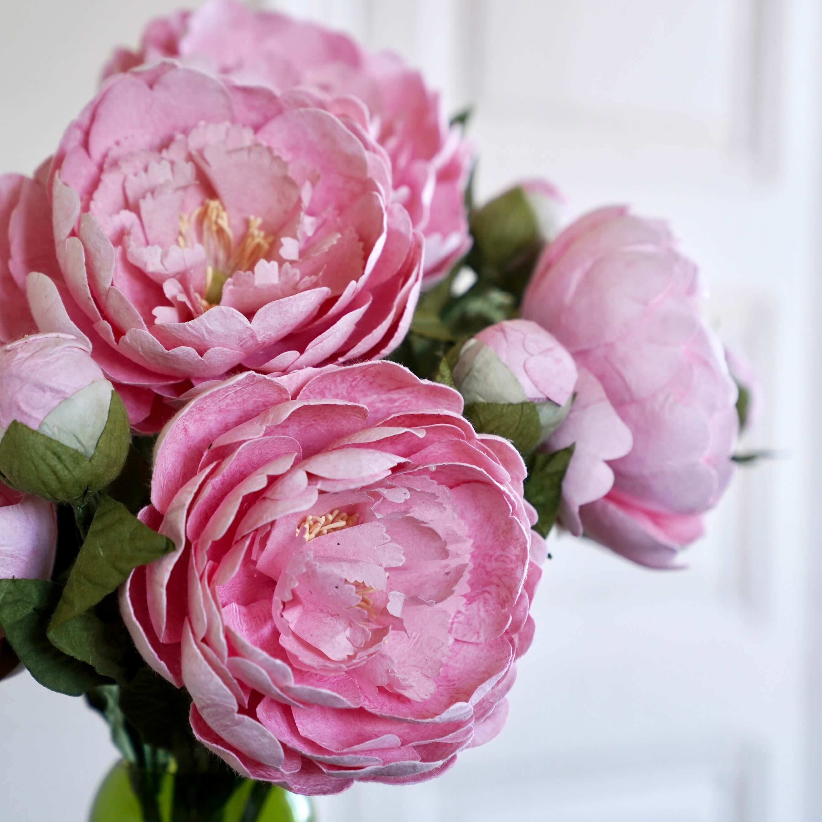 Flowrette Grande pivoine fleur papier rose clair x1