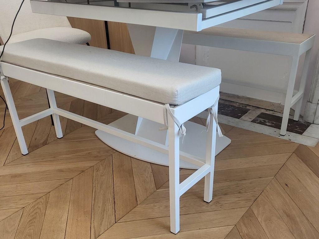 Sia Home Irene 100x25 cm banc blanc acier