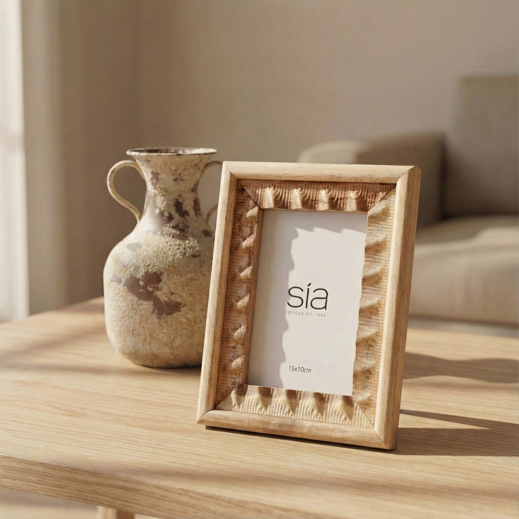 Sia Home Cadre Natté cadre photo acacia beige 10x15