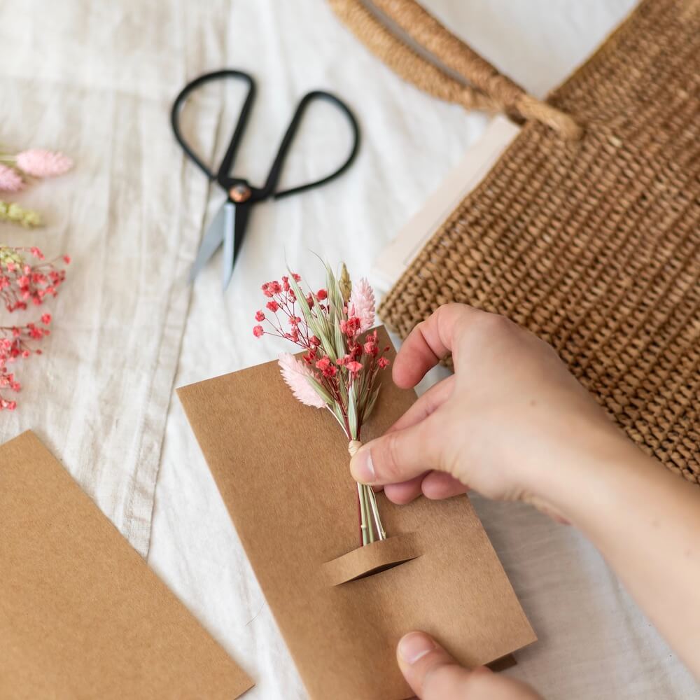 Flowrette Kit DIY cartes postales fleuries 3 cartes bohème