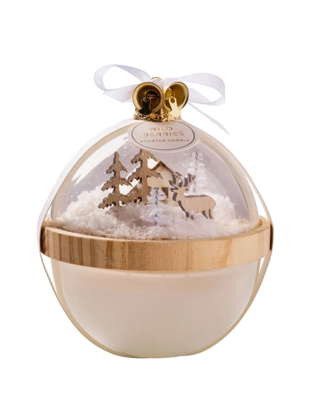 Feuillazur Rungis Bougie boule de Noël bougie blanc