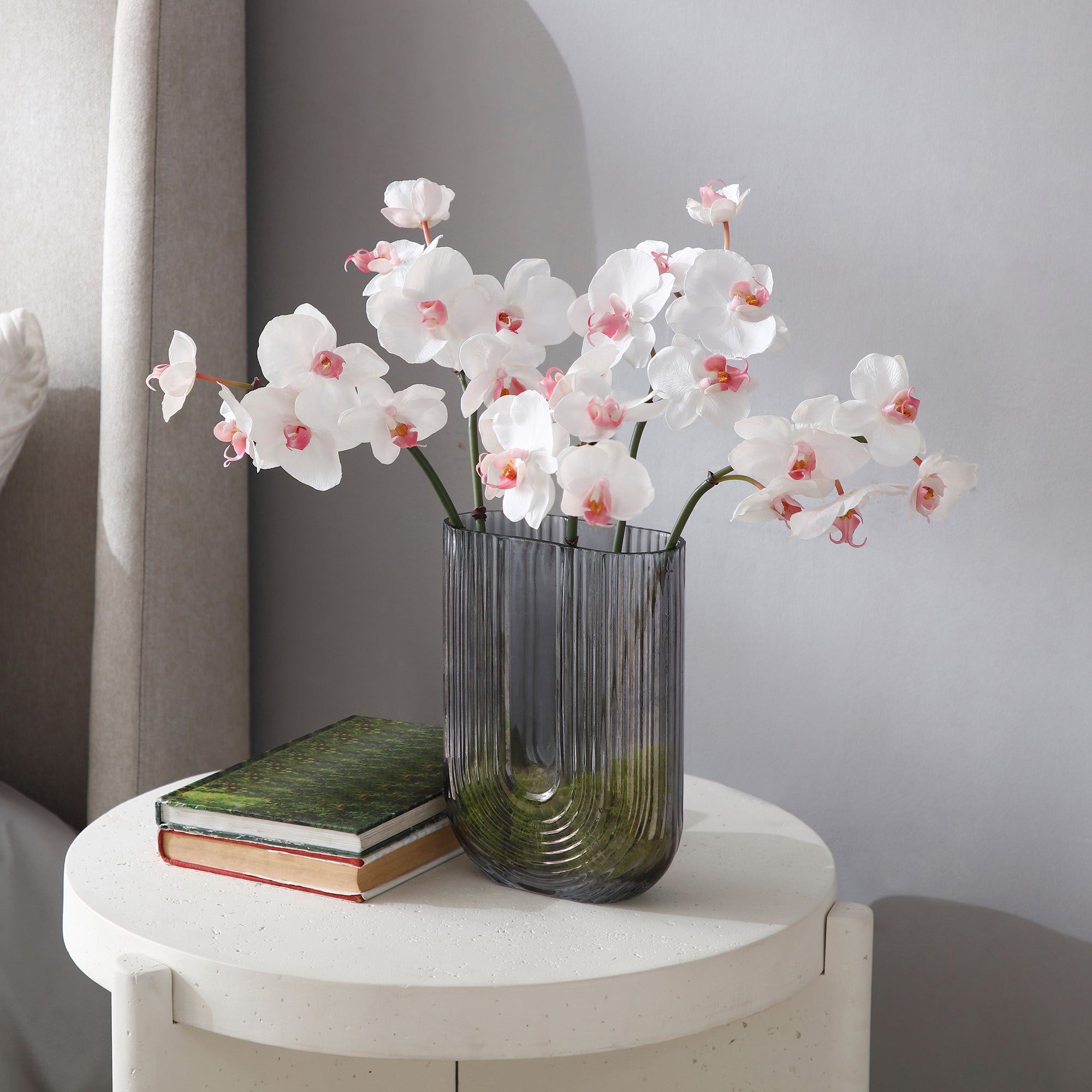 Sia Home Orchidée Phalaenopsis 60 cm tige artificielle blanc