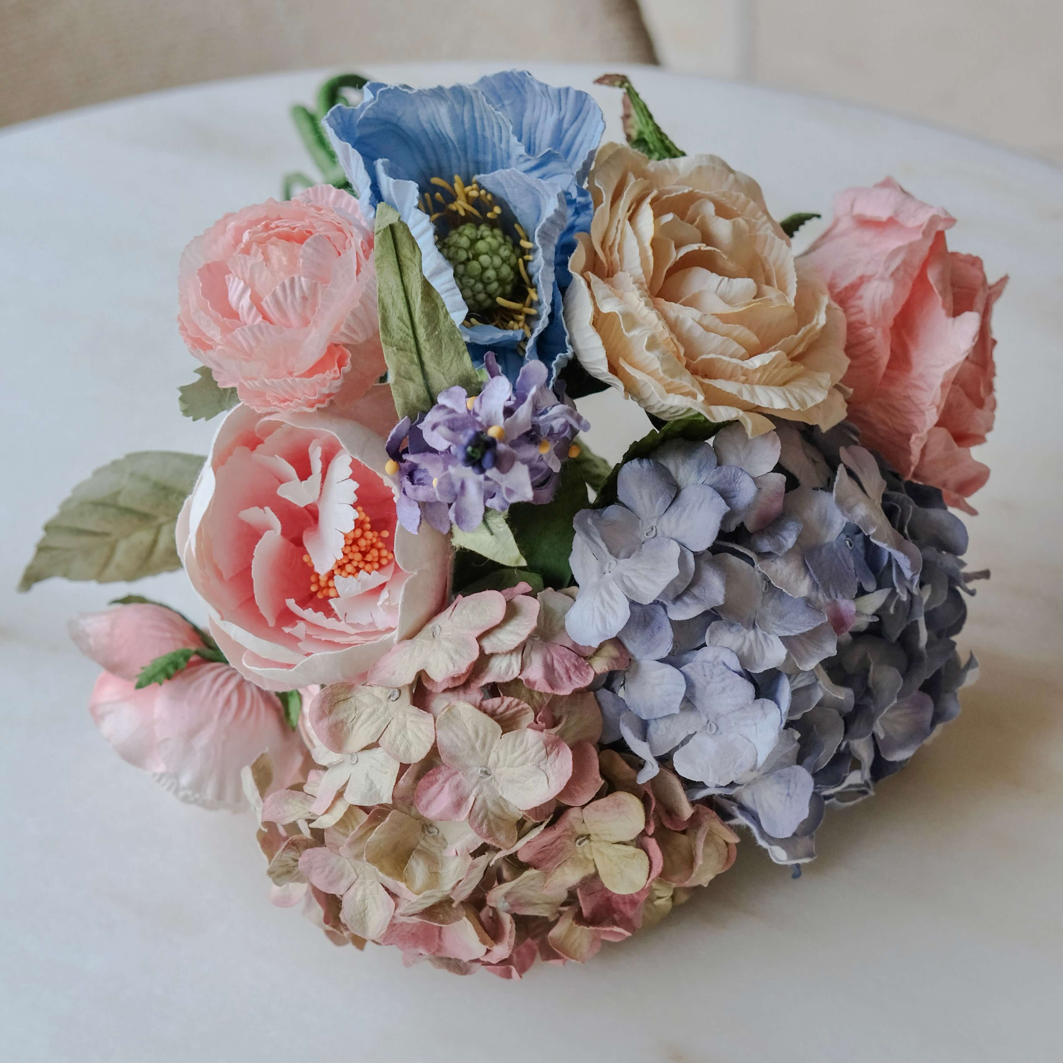 Flowrette Tamara bouquet fleurs en papier pastel fait main