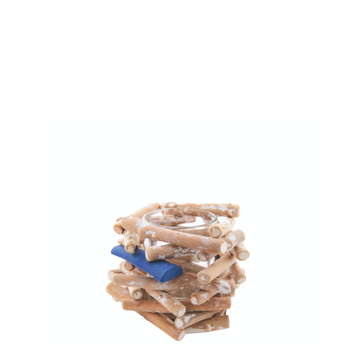 Sia Home Marin photophore bois bleu 15 cm