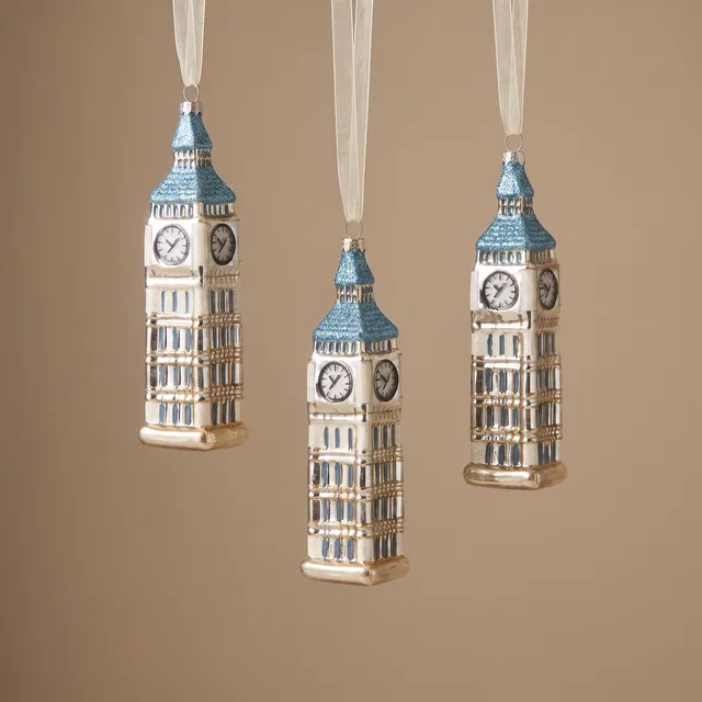 Sia Home Pop Big Ben suspension Noël gris verre 12 cm