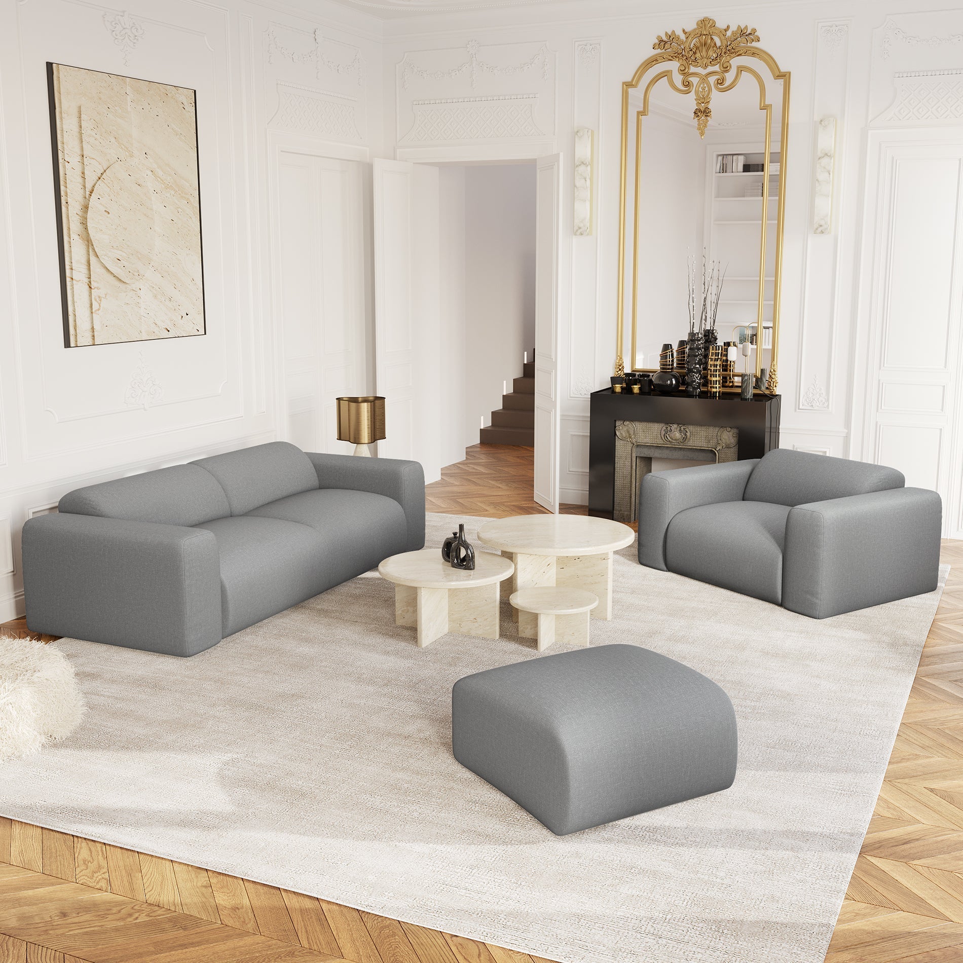 Sia Home Myra fauteuil beige assise généreuse tissu