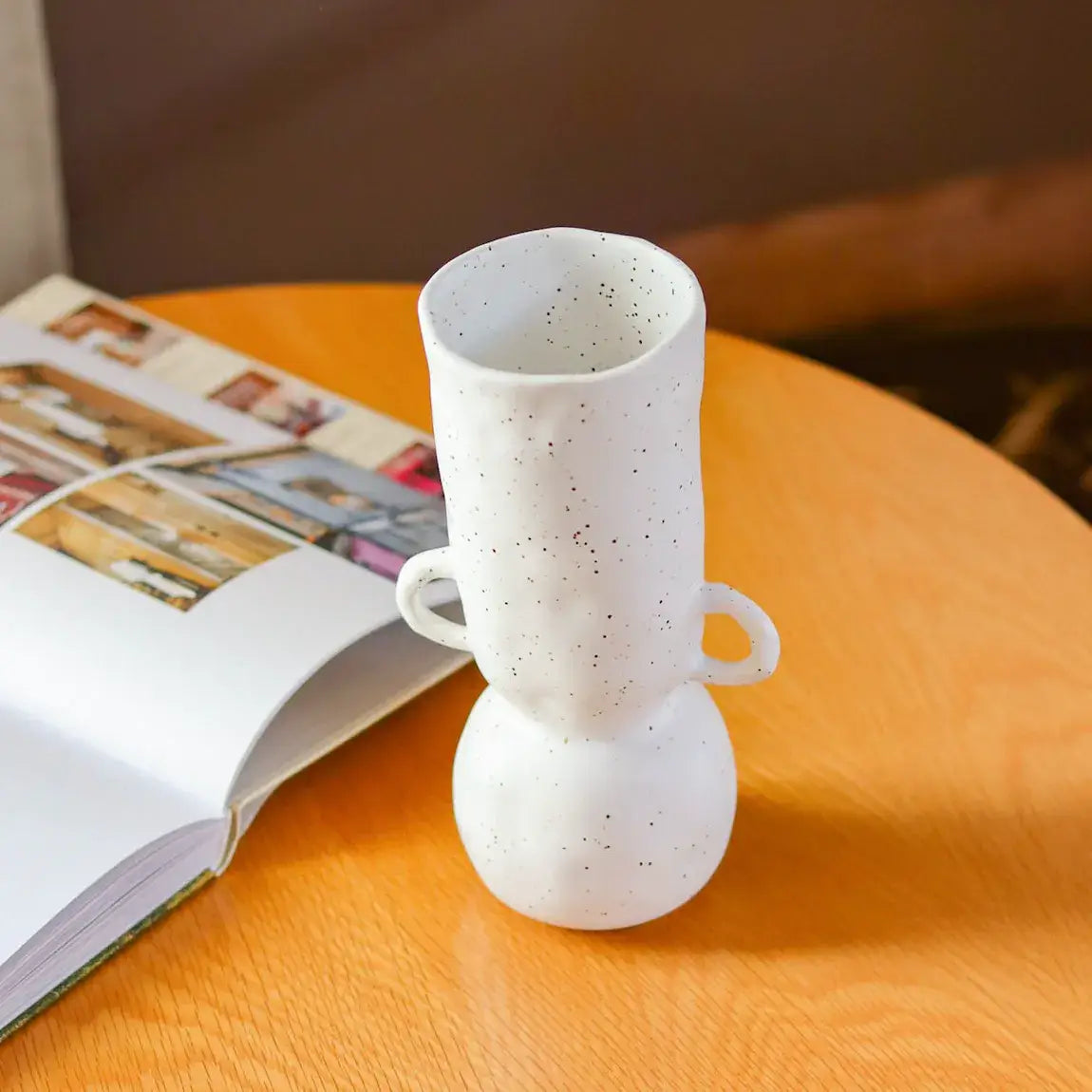 Flowrette Saudade Vase céramique blanc anses fait main