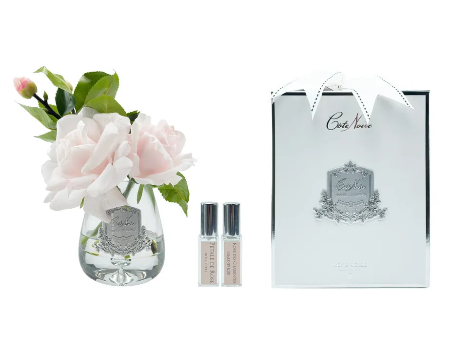 Côte Noire Tea Rose TR06 bouquet rose vase clair