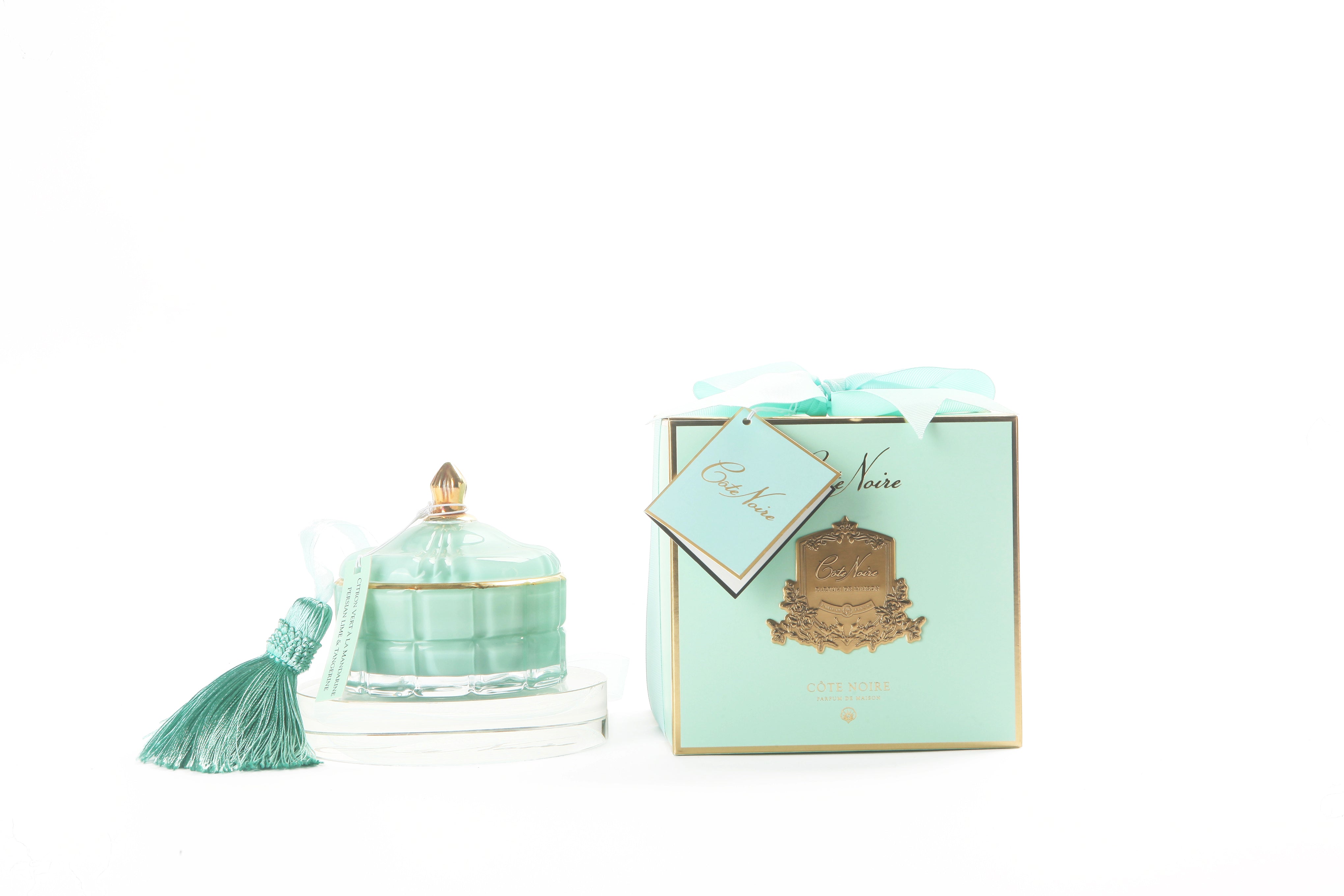 Côte Noire Art Deco GML45001 bougie Persian Lime 200g bleue