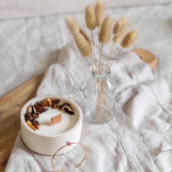 Flowrette Bonheur coffret cadeau lagurus cannelle
