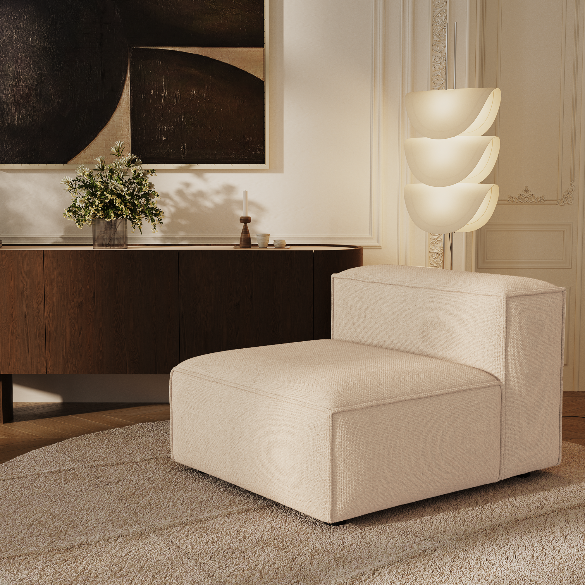 Sia Home Cubi fauteuil crème modulable mousse ressorts