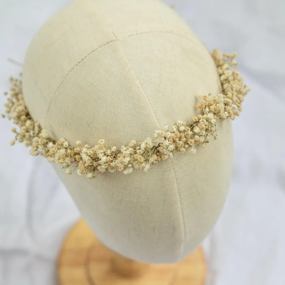 Flowrette Gypsophile couronne fleurs séchées blanche
