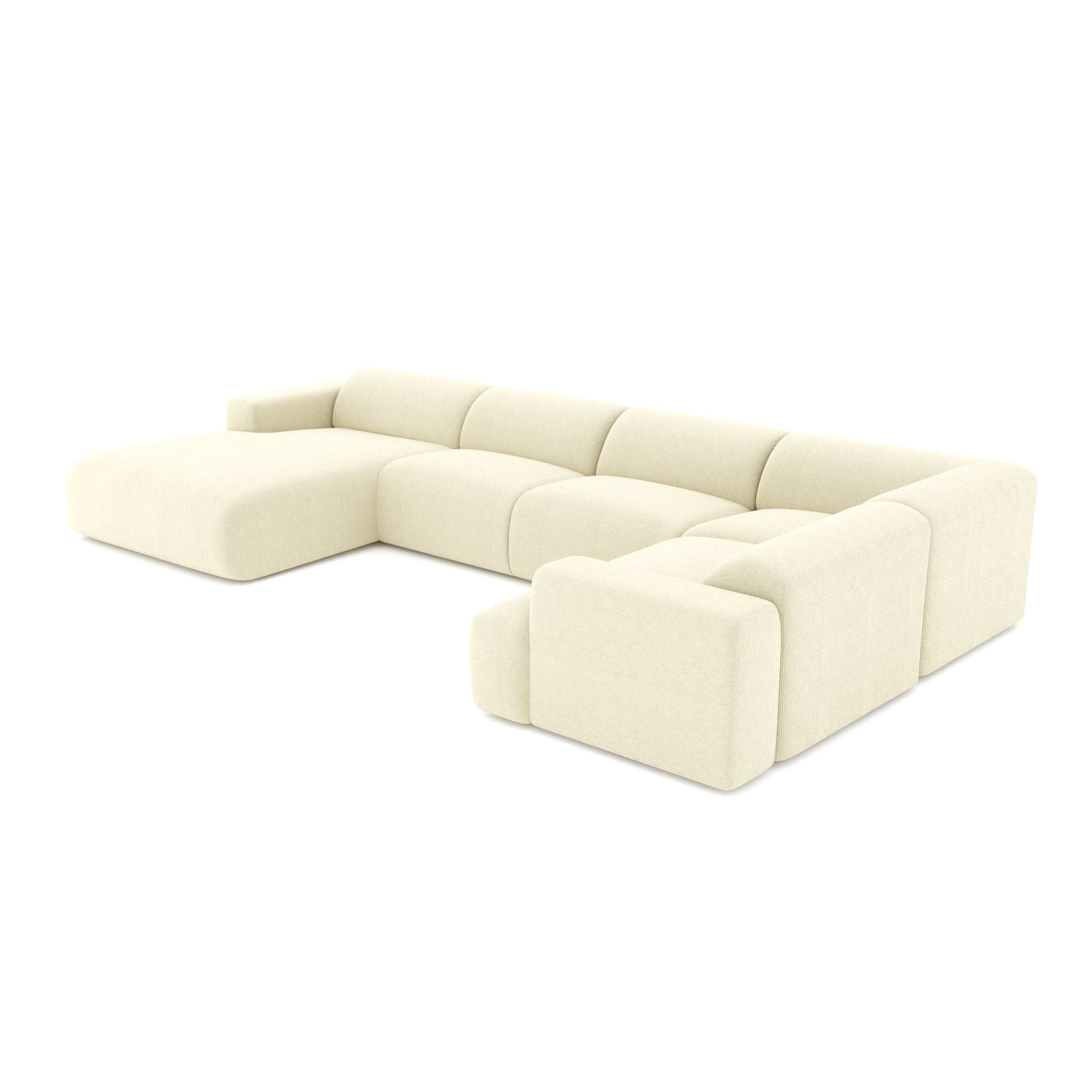 Sia Home Myra canapé panoramique gauche 5 places crème