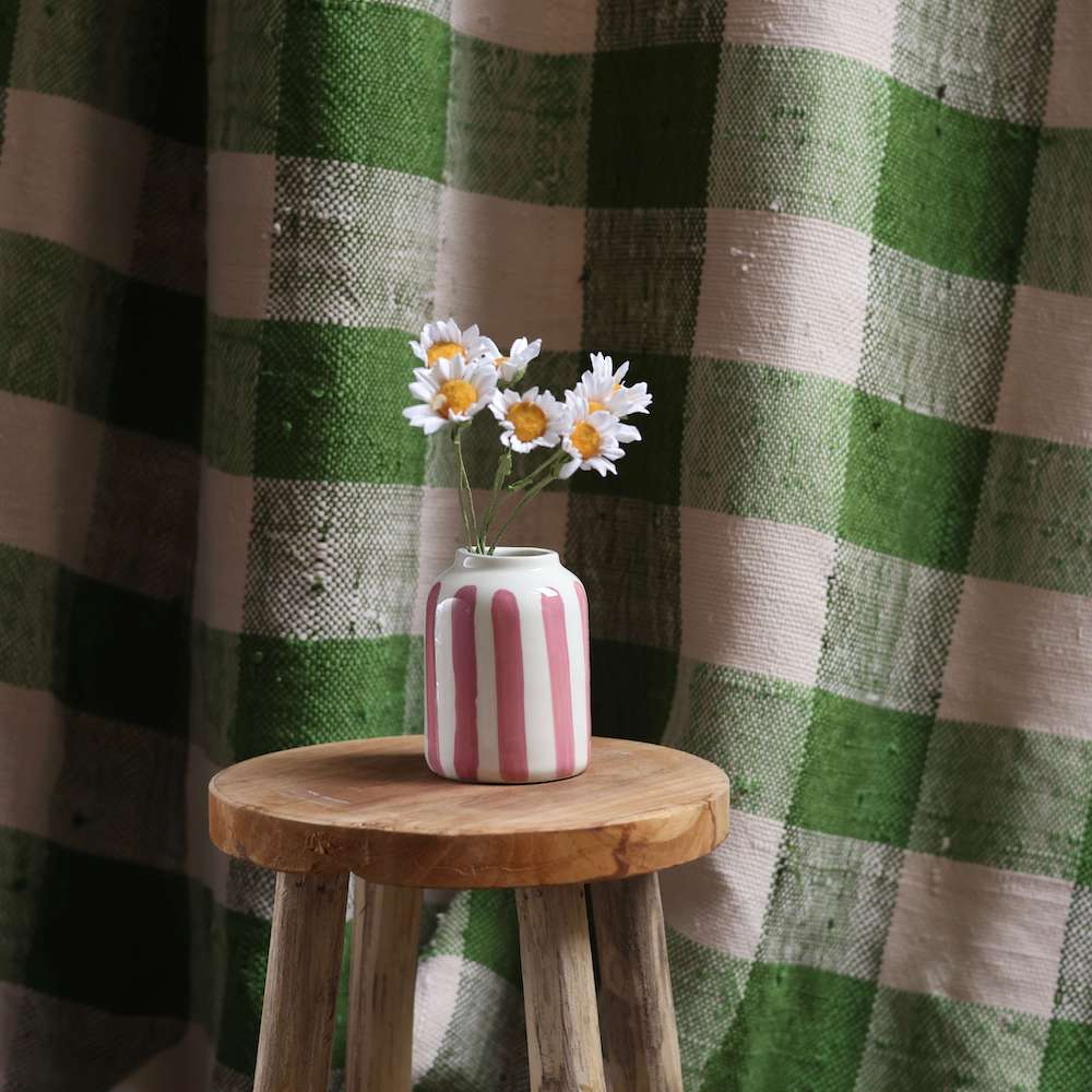 Flowrette Vases soliflore rayé rose petit vase céramique