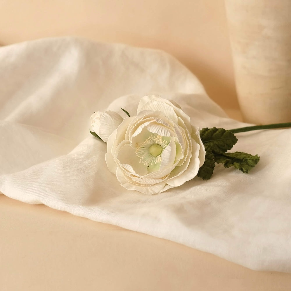 Flowrette Rose Queen rose en papier blanche x1