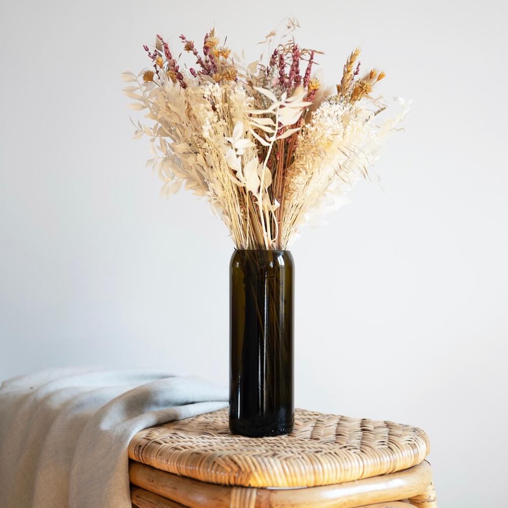 Flowrette Cabernet vase verre recyclé bouteille de vin