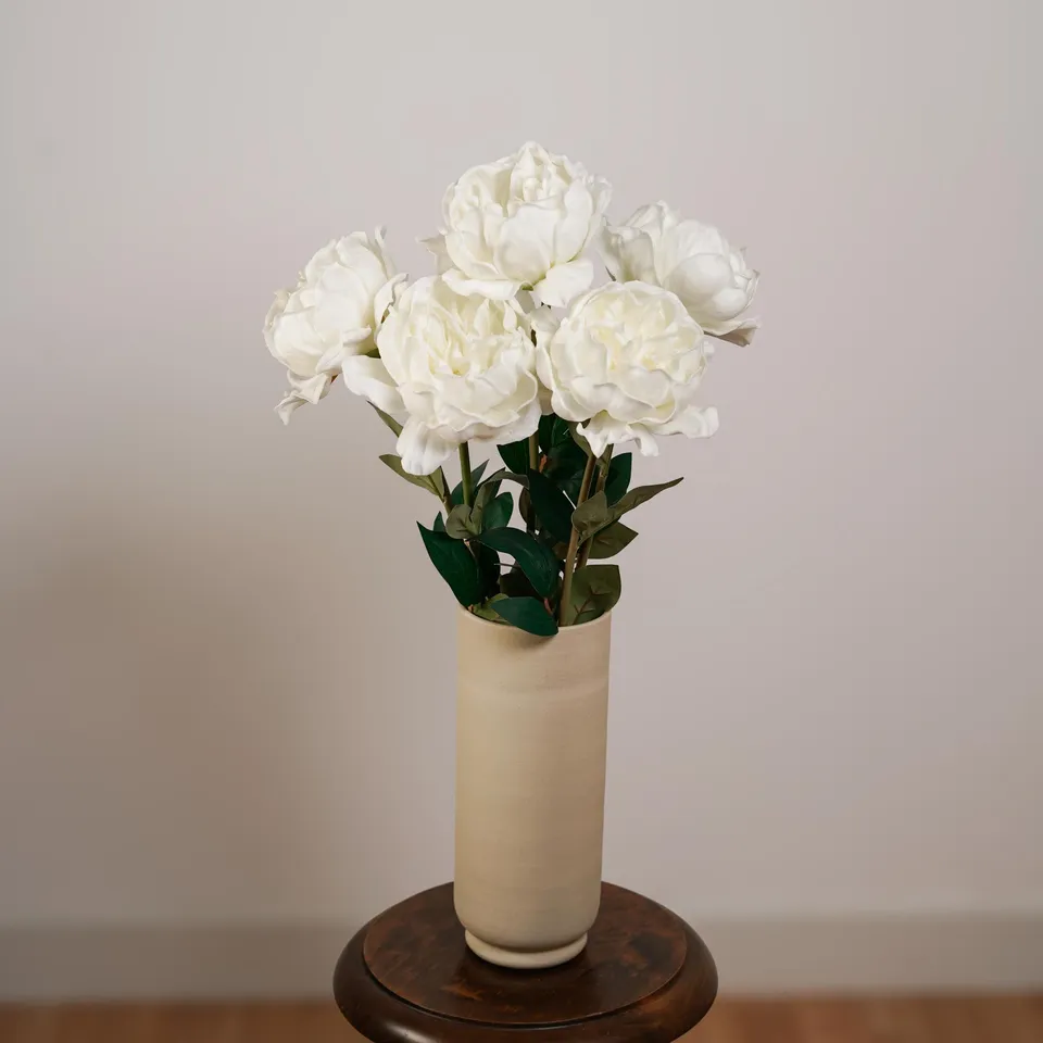Flowrette Pivoine blanche x1 fleur artificielle Real Touch