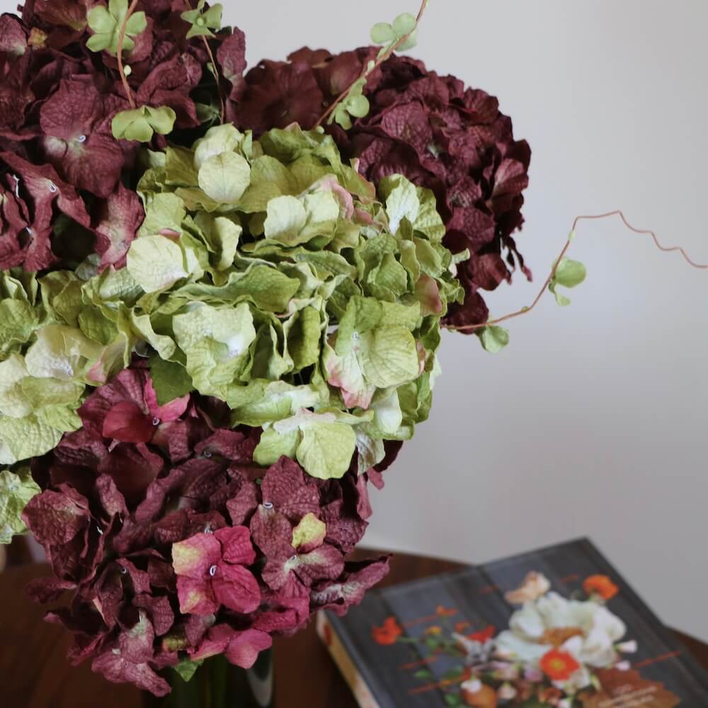 Flowrette Fleurs en papier Bouquet Vermeer bouquet papier vert prune