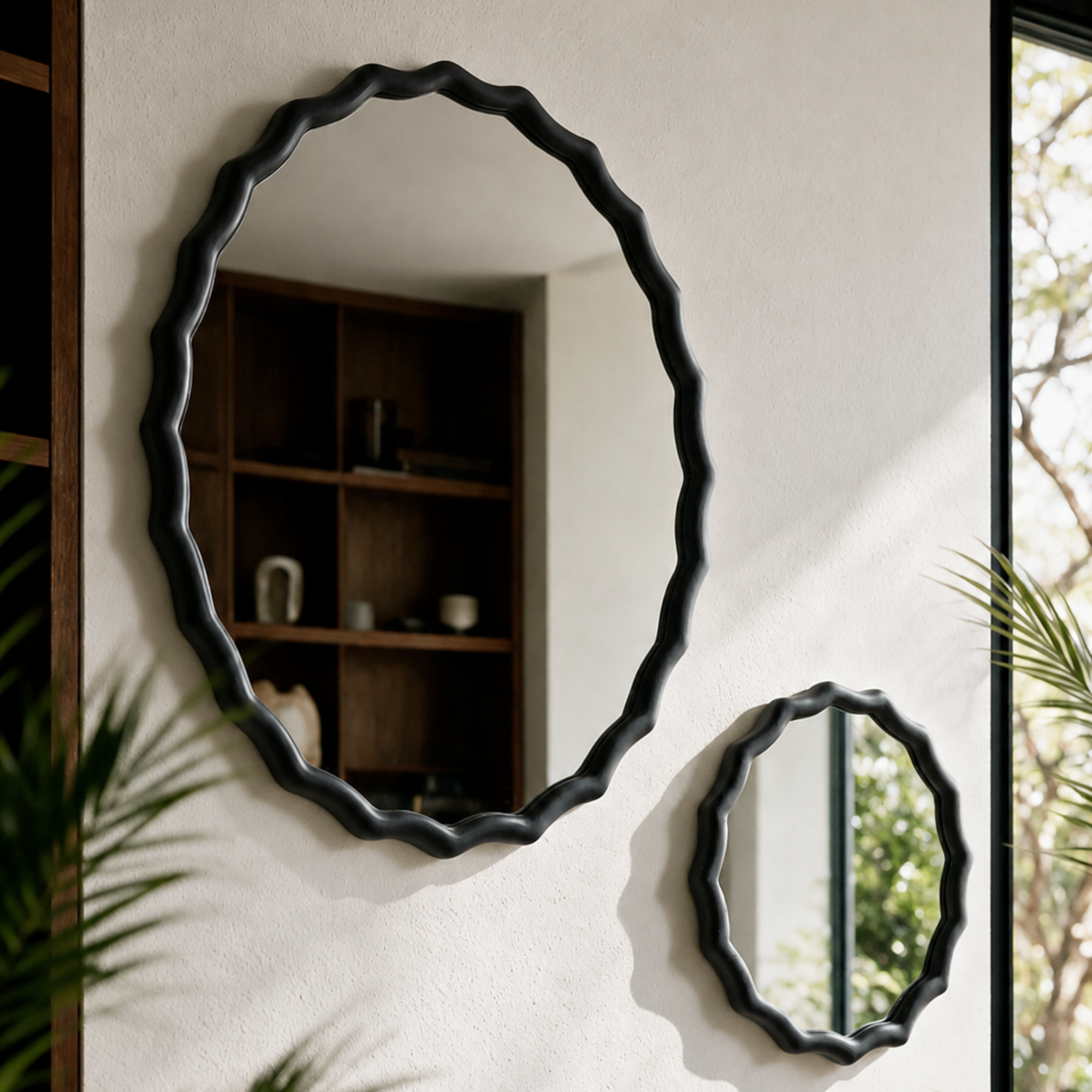 Sia Home Ondine 38 cm miroir rond blanc