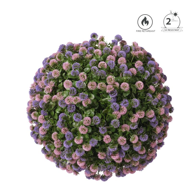 Feuillazur Boule de fleurs boule artificielle rose 38cm