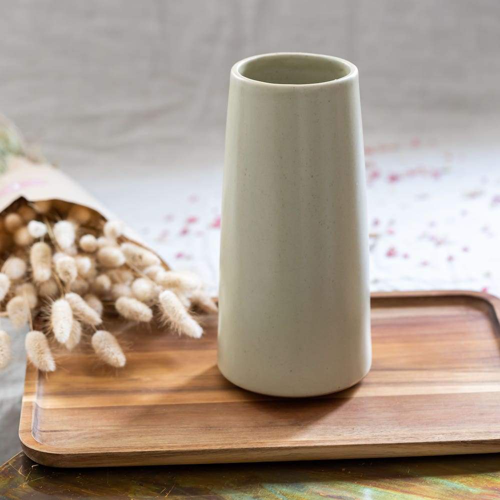 Flowrette Goberlote vase grès vanille mat taille M