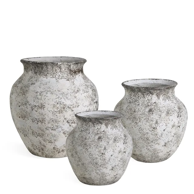 Sia Home Antica lot 3 cache-pots fibre ciment beige