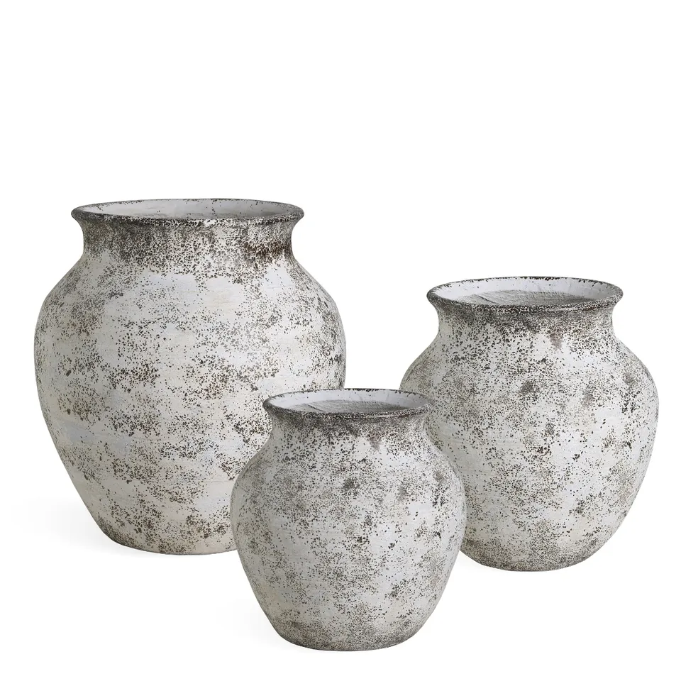 Sia Home Antica lot 3 cache-pots fibre ciment beige