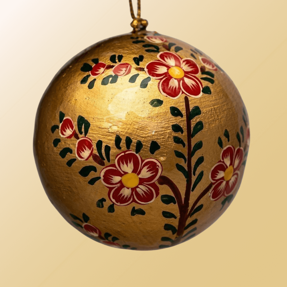 Flowrette Soledad boule de Noël florale peinte main