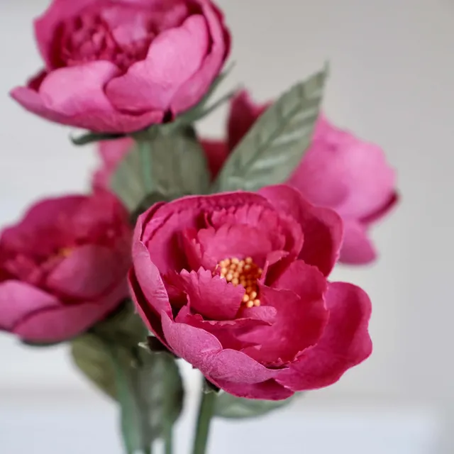 Flowrette Fleurs papier pivoine jardin fuchsia x1 tige