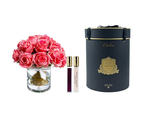 Côte Noire Grand LRB10 bouquet roses pêche  boîte noire
