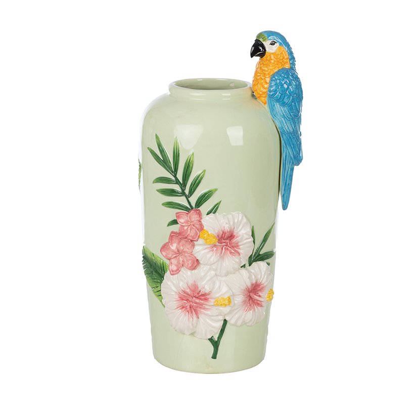 Feuillazur Hibiscus vase vert 21x20x25cm